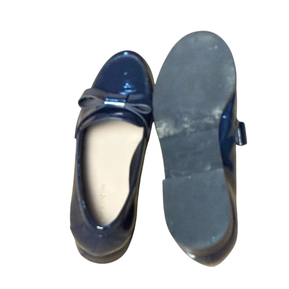 STUART WEITZMAN navy patent leather bow loafers womens  7B classic preppy chic - Picture 7 of 9